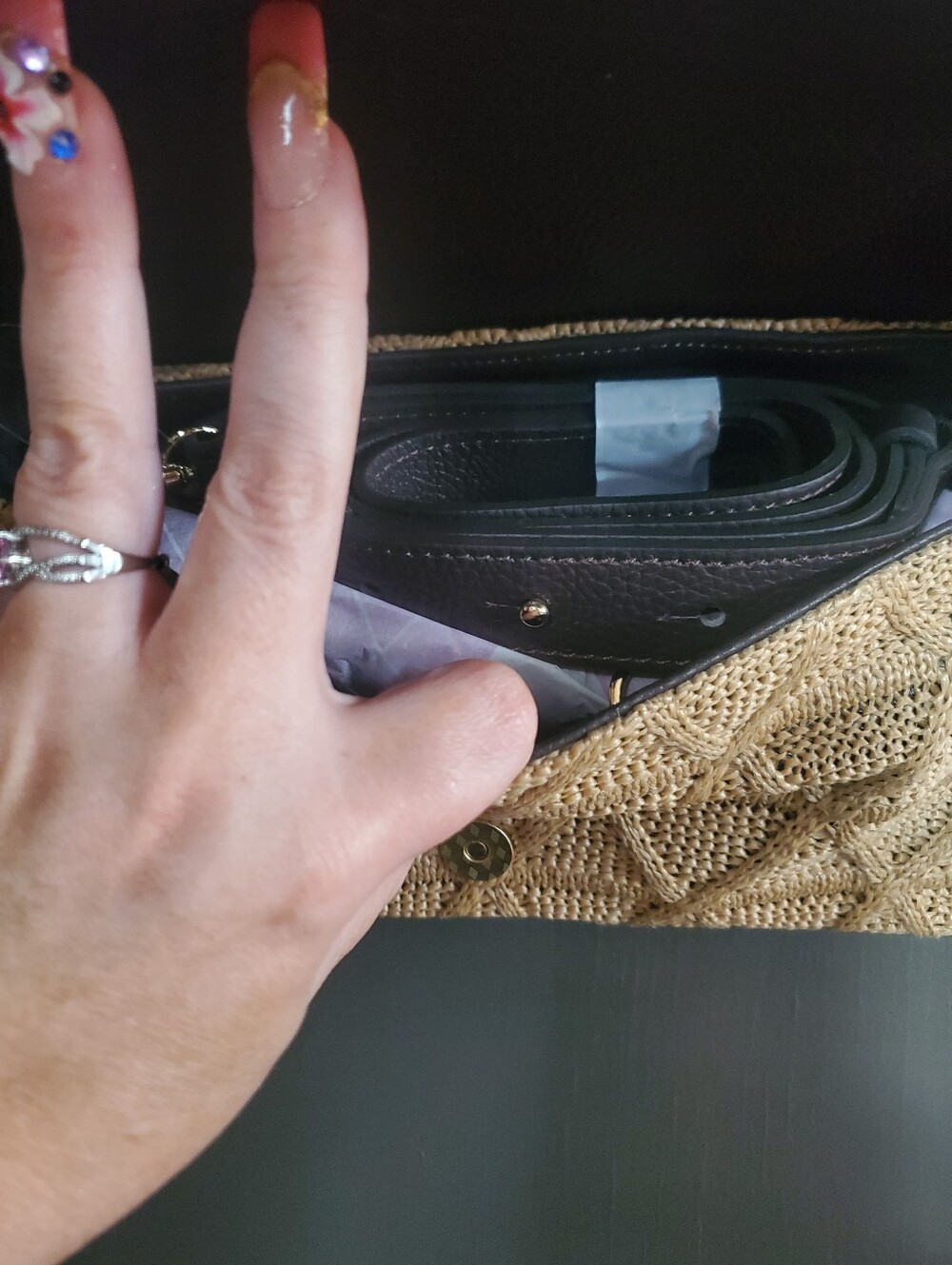 Portofino Coastal Italian Leather Woven Luxe Shoulder Bag - Picture 9 of 13